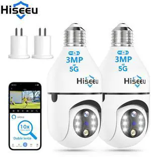 2PCS 360° 1080P IP E27 Light Bulb Camera Wi-Fi IR Night Smart Home Wireless Security
