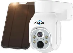 Hiseeu 3K 4MP Solar Battery Security Camera 2-Way Audio PIR Motion Detection For Outdoor