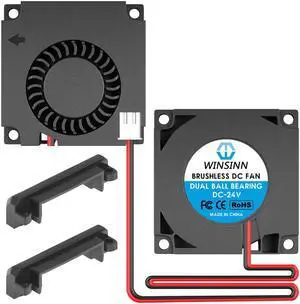 WINSINN 40mm Blower Fan 24V, Ender 3 Fan Upgrade 24 Volt Fans Blower 4010 Dual Ball Bearing, Works with Ender 3 Pro 3X CR-10S (Pack of 2Pcs)