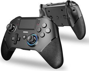 GCHT GAMING Wireless Pro Controller for PS4PS4 SlimPS4 Pro Compatible PC Steam Android and iOS MAC with Back Buttons Turbo Vibration Game Joystick Gamepad WirelessWired Dark Black