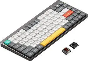 nuphy Air75 Mechanical Keyboard, 75% Low Profile Wireless Keyboard, Supports Bluetooth 5.0, 2.4G and Wired Connection, Compatible with Windows and Mac OS Systems-Gateron Brown Switch