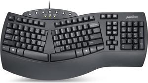 Perixx Periboard512 Ergonomic Split Keyboard  Natural Ergonomic Design  Black  Bulky Size 1909x929x173 US English Layout
