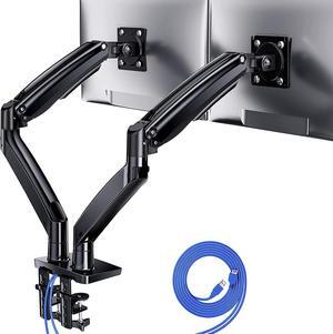 ErGear Dual Monitor Desk Mount up to 35 inches Screens, Max 26.4lbs Capacity Each, Heavy Duty Ultrawide Monitor Arm with USB Ports, Height Adjustable Monitor Stand, VESA 75x75mm or 100x100mm, Black