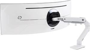 Ergotron  HX Single Ultrawide Monitor Arm with HD Pivot, VESA Desk Mount  for 1000R Curved Monitors Up to 49 Inches, 28 to 42 lbs  White