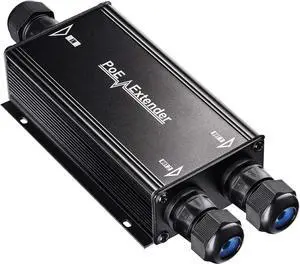 Cudy 2 Channel Gigabit Outdoor PoE Extender2 Output PoE Ports, IP67 Waterproof, 10/100/1000Mbps, PoE Repeater/PoE Amplifier/PoE Booster, Wall-Mount, Comply with 802.3bt / 802.3at / 802.3af