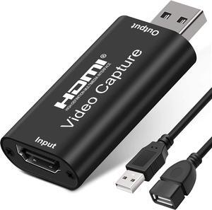 4K HDMI to USB 2.0 Video Capture Card 1080P Cam Link Card Game Capture Card Adapter Screen Record Capture Device for Streaming, Gaming, Video Conference, Teaching, Live Broadcasting