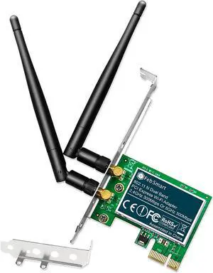 Wireless N Dual Band 600Mbps (2.4GHz 300Mbps or 5GHz 300Mbps) PCIE WiFi Adapter for Windows 11 10 8.x 7 XP (32/64bit) and Windows Server Desktop PCs 2X2 MIMO PCIE WiFi Card (FS-N600)
