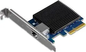 TRENDnet 10 Gigabit PCIe Network Adapter, Converts A PCIe Slot Into A 10G Ethernet Port, Supports 802.1Q Vlan, Includes Standard & Low-Profile Brackets, PCIe 2.0, PCIe 3.0, Silver, TEG-10GECTX