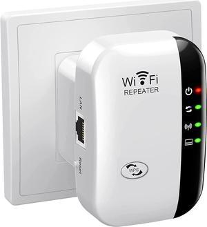 WiFi Extender Signal Booster Up to 3000sq.ft and 30 Devices, WiFi Range Extender, Wireless Internet Repeater, Long Range Amplifier with Ethernet Port, Access Point, 1-Key Setup, Alexa Compatible