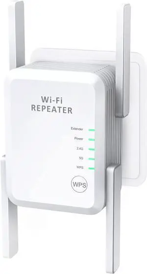 WiFi Range Extender - 1200Mbps Signal Booster - Long Range Coverage up to 6000sq.ft and 40 Devices - Wireless Internet Repeater and Signal Amplifier Extend WiFi Signal to Home Devices