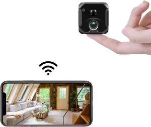 Security Camera 4K Wireless Hidden, 100 Days Standby Mini Spy Camera, Small WiFi Nanny Camera for Home Indoor with Live Feed, Motion Detection Alerts, IR Night Vision, Tiny Secret Cam AREBI 8C Pro