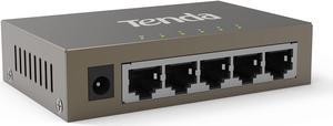 Tenda TEG1005D, 5-Port Gigabit Ethernet Switch, Unmanaged Ethernet Splitter, Network Switch Hub, Traffic Optimization, Plug & Play, Fan-less Metal Design, Limited Lifetime Protection