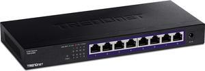 TRENDnet 8-Port Unmanaged 2.5G Switch, 8 x 2.5GBASE-T Ports, 40Gbps Switching Capacity, Backwards Compatible with 10-100-1000Mbps Devices, Fanless, Wall Mountable, Black, TEG-S380