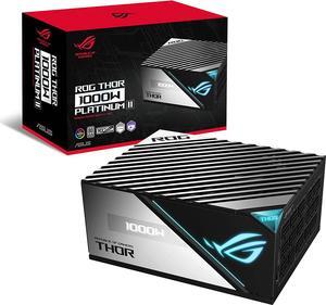 ASUS ROG Thor 1000W Platinum II Fully Modular Power Supply with 1000W, 80+ Platinum, ROG Heatsinks, 135mm Fan, 0dB Mode, OLED Display, Aura Sync
