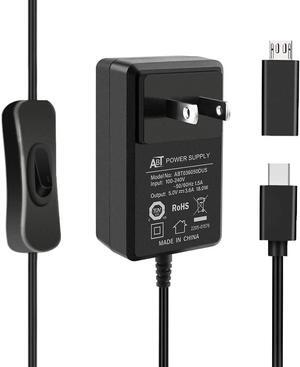 GeeekPi 18W 5V 3.6A Power Supply for Raspberry Pi 4, UL Listed Type C Power Supply with ON/Off Switch for Raspberry Pi 4 Model B 8GB/4GB/2GB/1GB, with a Micro USB Adapter for Pi 3B+/3B - OEM