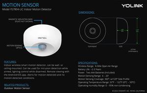YoLink LoRa 1/4 Mile Wireless Range Smart Motion Detector, Indoor Motion Sensor, Motion Detector, Alexa, IFTTT, YoLink Hub Required