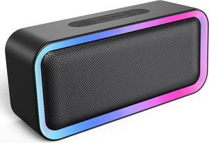 Kunodi Portable Bluetooth Speaker, IPX5 Waterproof Bluetooth Speaker with RGB Lights, Wireless Speaker with 18H Playtime & Hi-Fi Loud Stereo Sound