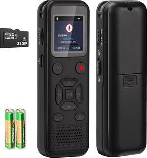 72GB Digital Voice Activated Recorder: Portable Tape Recorder with Playback Audio Recording Device for Lectures Meetings, Small Dictaphone Sound Recorder with Line in | Password | Support TF Expansion