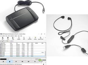 Express Scribe Pro Transcription Kit with USB Foot Pedal & USB Transcription Headset