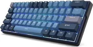 RK ROYAL KLUDGE RK61 Plus Wireless Mechanical Keyboard, 60% Gaming Keyboard with Bluetooth/2.4G/Wired, Hot Swappable RGB PC Keyboards with USB Hub for Win/Mac, Silence Linear SkyCyan Switches