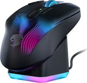 ROCCAT Kone XP Air \u2013 Wireless Customizable Ergonomic RGB Gaming Mouse, 19K DPI Optical Sensor, 100-hour Battery & Charging Dock, 29 Programmable Inputs & AIMO RGB Lighting, 4D Wheel \u2013 Black