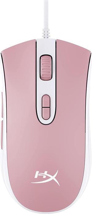 HyperX Pulsefire Core - RGB Gaming Mouse, Software Controlled RGB Light Effects & Macro Customization, Pixart 3327 Sensor up to 6,200DPI, 7 Programmable Buttons, Mouse Weight 87g - White/Pink