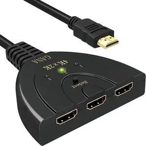 HDMI Switch, 4K HDMI Splitter 3 in 1 Out, 3-Port HDMI Switcher Selector with Pigtail HDMI Cable,Supports Full HD 4K 1080P 3D Player, HDMI Hub Compatible with Fire Stick,HDTV,PS4 Game Consoles,PC HDMI Switch, 4K HDMI Splitter 3 in 1 Out, 3-Port HDMI Switcher Selector with Pigtail HDMI Cable,Supports Full HD 4K 1080P 3D Player, HDMI Hub Compatible with Fire Stick,HDTV,PS4 Game Consoles,PC
