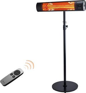 Patio Heater, Wall Mounted & Standing 1500W Outdoor Indoor Infrared Electric Heater with IP65 Waterproof & Dustproof, Tip-over & Overheating Protection, 3 Heat Settings & 24H Timing