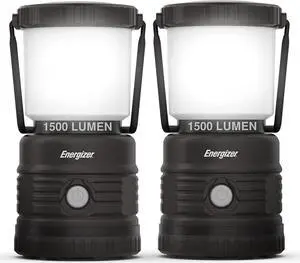 ENERGIZER LED Lantern X1500 (2-Pack), IPX4 Water Resistant Tent Lights, Super Bright Battery Powered Lanterns for Camping, Outdoors, Emergency