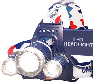 Headlamp. USB Rechargeable LED Head Lamp. Ultra Bright CREE 1080 Lumen Head Flashlight + Red Light. HeadLamps for Adults Camping Outdoors & Hard Hat Work. Zoomable IPX54 Headlight