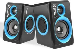 SP2040 Surround Computer Speakers with Deep Bass USB Wired Powered Multimedia Speaker for PC/Laptops/Smart Phone Built-in 4 Loudspeaker Diaphragm(Blue)