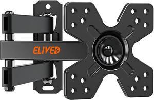 ELIVED TV Wall Mount for Most 13-30 inch TVs and Monitors, Swivel and Tilt Full Motion TV Mount Brackets, Rotation Articulating Extension Arm, Single Stud for Corner, Max VESA 100x100mm, 33 lbs.