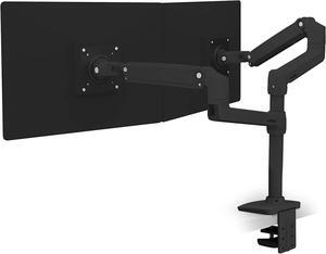 Ergotron  LX Vertical Stacking Dual Monitor Arm, VESA Desk Mount  for 2 Monitors Up to 24 Inches, 7 to 20 lbs Each  Matte Black