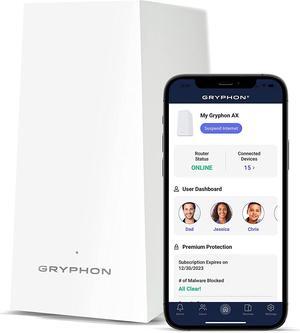 Gryphon AX  Ultra-Fast Mesh WiFi 6 Parental Control Router  Advanced Content Filters and Next-Gen Firewall - 4.3 Gbps Across 3,000 sq. ft. per Router for Multi-Device Households