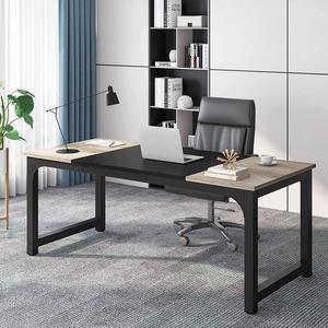 Tribesigns 70.8Executive Desk, Large Office Computer Desk with Thicken Frame, Modern Simple Workstation Business Furniture for Home Office, Vintage Grey/Black