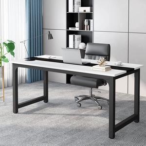 Tribesigns 70.8Executive Desk, Large Office Computer Desk with Thicken Frame, Modern Simple Workstation Business Furniture for Home Office, White/Black