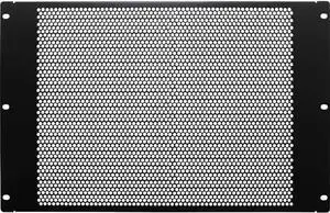 NavePoint 7U Blanking Panel, Perforated, Flanged, 19 inch Wide Network Server Rack or Server Cabinet, Filler Panel, Steel, Hardware Included
