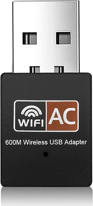 NMM USB WiFi Adapter, 600Mbps 5GHz / 2.4GHz 802.11 ac Wireless Dongle for PC Desktop Laptop, Auto Installation, Compatible with Windows 10/11/8.1/8/7/XP/Vista/Mac OS X 10.6~10.15.3