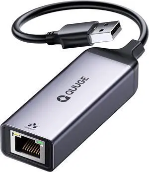 USB to Ethernet Adapter, Plug & Play USB 3.0 to 1000 Gigabit RJ45 LAN Ethernet Adapter for Laptop, Aluminium Portable USB Network Adapter Compatible for Nintendo Switch MacBook PC Mac Window - QUUGE