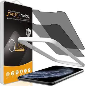 Supershieldz (2 Pack) Designed for Apple iPhone 11 Pro, iPhone XS and iPhone X (5.8 inch) (Privacy) Anti Spy Tempered Glass Screen Protector with (Easy Installation Tray) Anti Scratch, Bubble Free