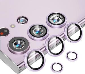 Xfilm Camera Lens Protector for Samsung Galaxy S23 Ultra, Alloy Individual Lens Protectors with Alignment Fram, Scratch Resistant HD Clear Camera Screen Protective Cover,Case Friendly (Purple)