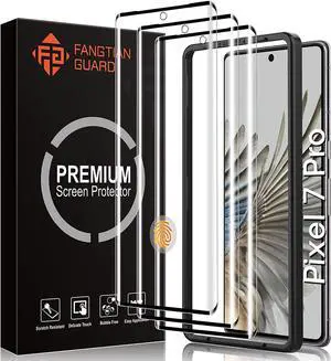[3-Pack] FANGTIAN 3D Curved for Pixel 7 Pro Screen Protector Tempered Glass, 9H Glass for Google Pixel 7 Pro 6.7Inch -[Fingerprint Unlock][Alignment Tool]