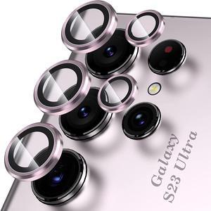 YWXTW for Samsung Galaxy S23 Ultra Camera Lens Protector, Tempered Glass Screen Protector Individual Metal Ring Cover Accessories, 1 Set