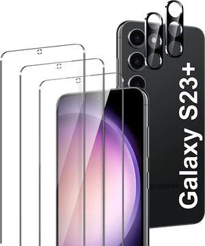 LYWHL [3+2 Pack Design for Samsung Galaxy S23 Plus 5G Screen Protector with Camera Lens Protection Tempered Glass, Support Fingerprint Unlock, Case Friendly Bubble Free [Not Fit S23 / S23 Ultra]