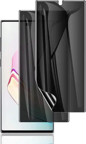 LYWHL [2 Pack] for Samsung Note 10 Privacy Screen Protector, Anti-Spy Flexible Film Full Adhesive Screen Protector for Galaxy Note 10 6.3" [Not for Note 10 Plus] [Support Fingerprint ID] - Black