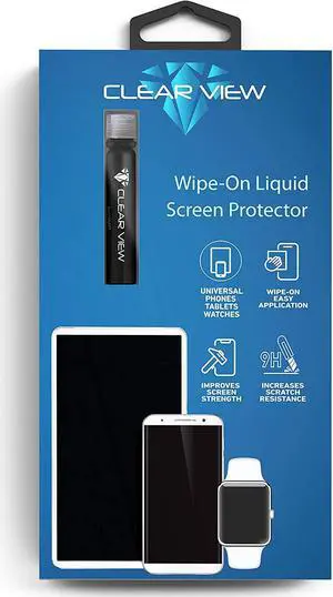 CLEARVIEW Liquid Glass Screen Protector | Covers up to 4 Devices | for All Smartphones Tablets and Watches Wipe On Nano Protection - Bottle