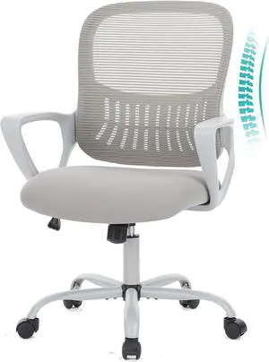 DUMOS Desk Ergonomic, Mid Back Mesh Home Office Larger Seat, Breathable Swivel Computer Chair with Wheels, Lumbar Support &Armrests, Upgraded Thicker Sponge, Ashy DUMOS Desk Ergonomic, Mid Back Mesh Home Office Larger Seat, Breathable Swivel Computer Chair with Wheels, Lumbar Support &Armrests, Upgraded Thicker Sponge, Ashy