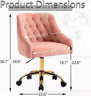 MOJAY Velvet Fabric Pink Desk Chair for Home Office | Swivel Task Modern Design Chairs Bedroom Girls Women MOJAY Velvet Fabric Pink Desk Chair for Home Office | Swivel Task Modern Design Chairs Bedroom Girls Women