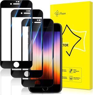 3 PACK Screen Protector for iPhone SE 3 2022/SE 2 2020 And iPhone 8/7/6/6S Tempered Glass [Full Coverage] [Easy Installation] [Scratch Resistant] [9H Hardness] [Bubble Free] Protective Film