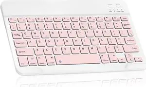 Ultra-Slim Bluetooth rechargeable Keyboard for Gionee S12 and all Bluetooth Enabled iPads, iPhones, Android Tablets, Smartphones, Windows pc - Flamingo Pink